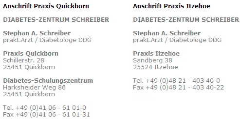 Diabetes-Zentrum Schreiber aus Quickborn Diabetes-Zentrum Schreiber aus Quickborn