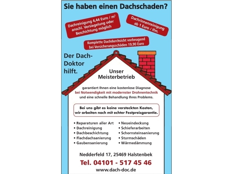 Der Dach Doktor Inh R Rosenberg 25469 Halstenbek Adresse Telefon Kontakt