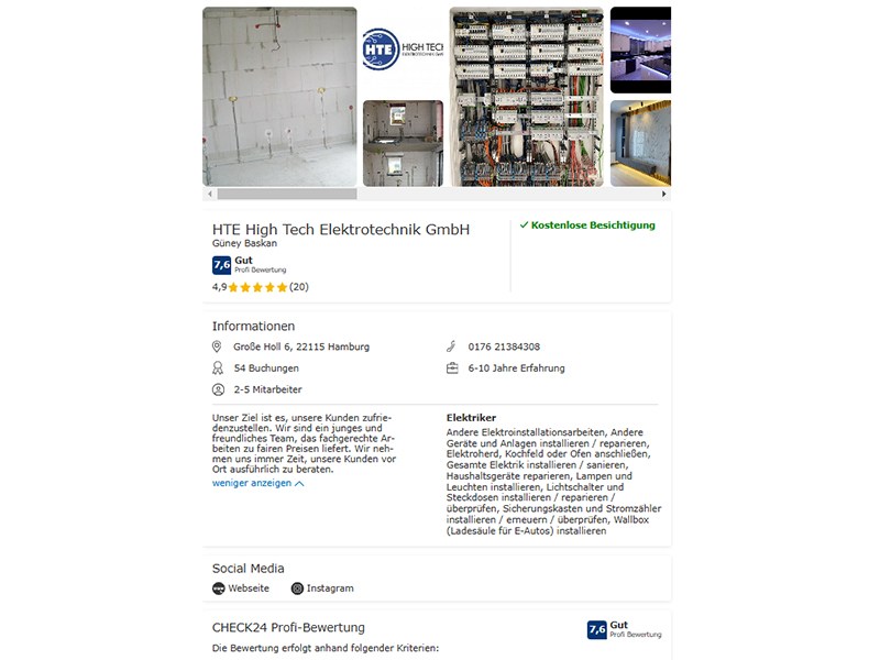 HTE High Tech Elektrotechnik GmbH in Hamburg - Logo