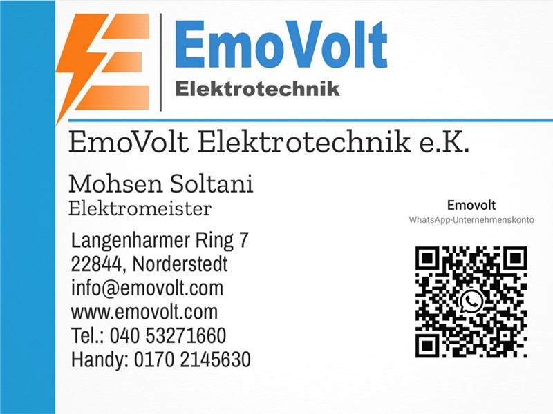 EmoVolt Elektrotechnik e.K. aus Norderstedt EmoVolt Elektrotechnik e.K. aus Norderstedt