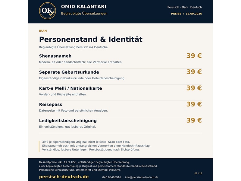 Iran: Personenstand & Identität