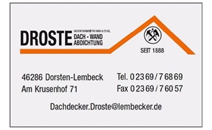 Bedachungen Droste GmbH & Co. KG in Lembeck Stadt Dorsten - Logo